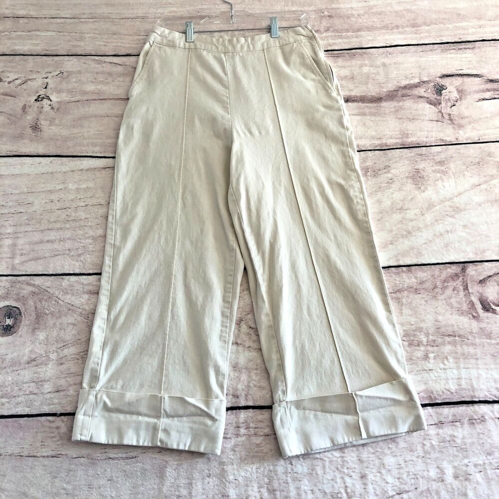Rachel Comey Womens 8 Cream High Rise Cuff Straight Leg Cropped Pants Target